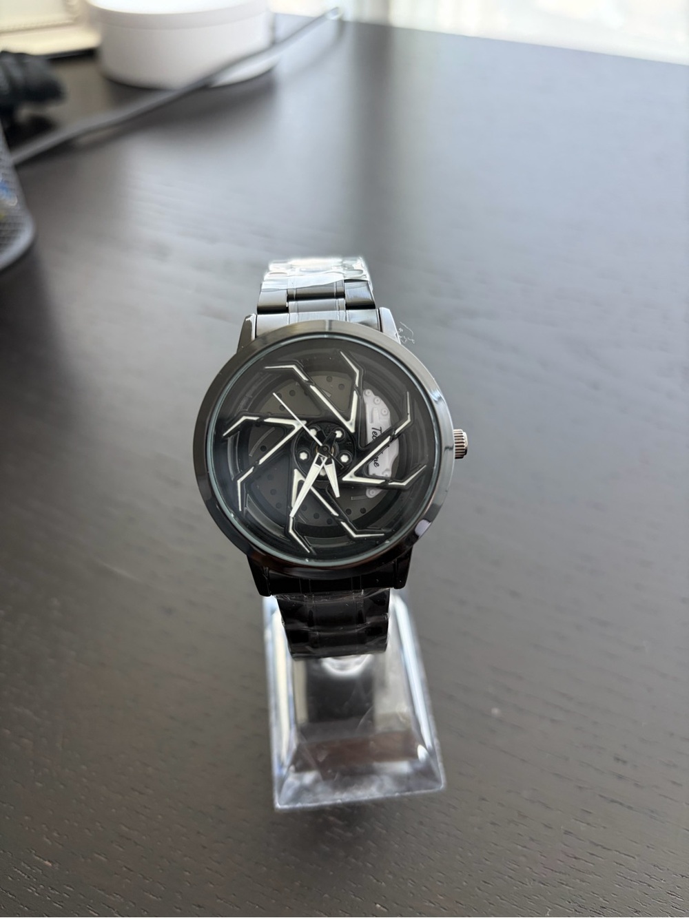 Men's Black Spinning Style Stainless Watch
